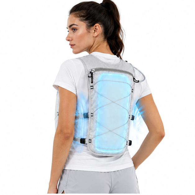 Pearl White 3-Ice-Pack Cooling Hydration Vest Backpack