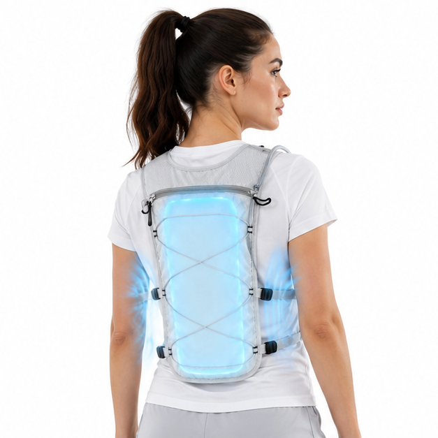 Pearl White 3-Ice-Pack Cooling Hydration Vest Backpack