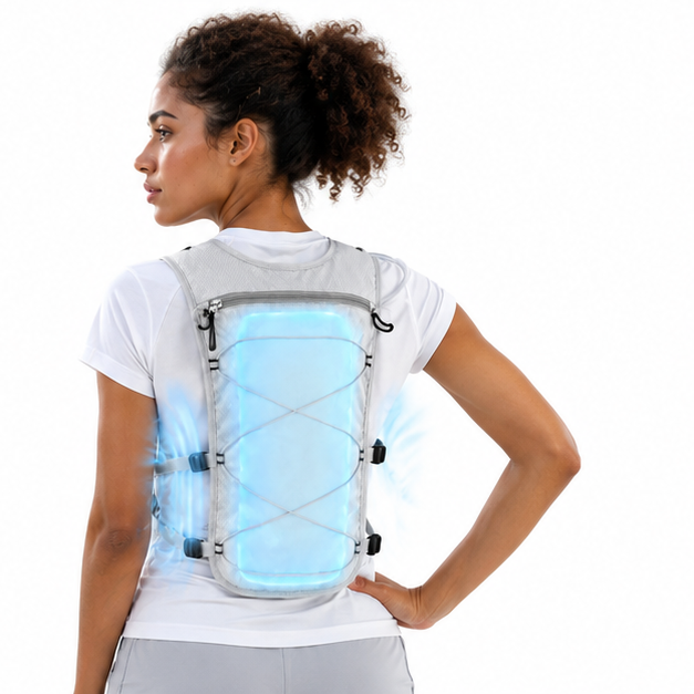 Pearl White 3-Ice-Pack Cooling Hydration Vest Backpack
