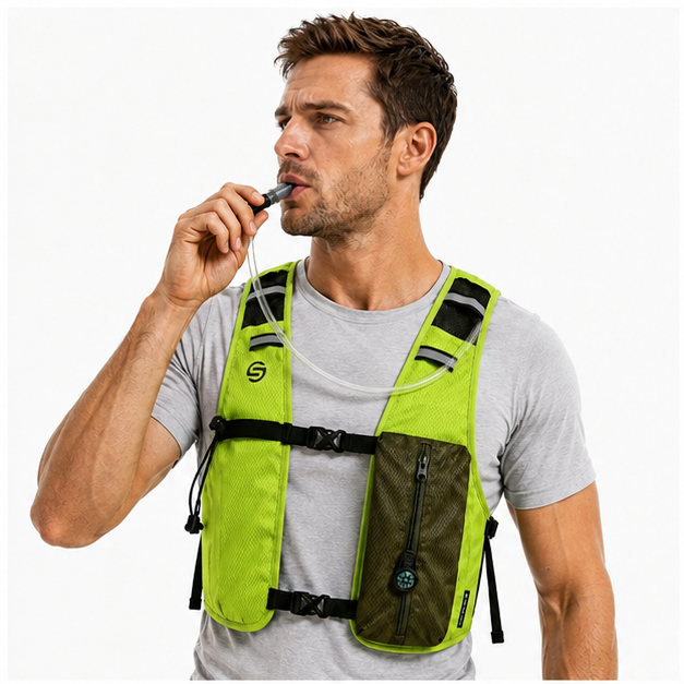 Neon Green 3-Ice-Pack Cooling Hydration Vest Backpack