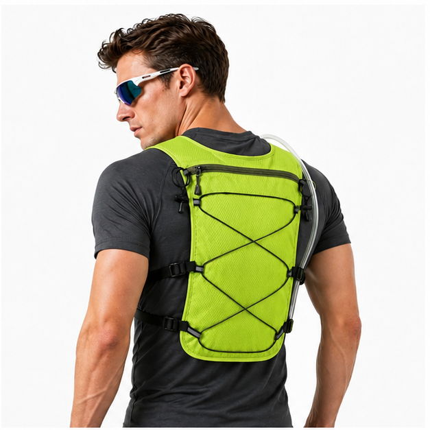 Neon Green 3-Ice-Pack Cooling Hydration Vest Backpack