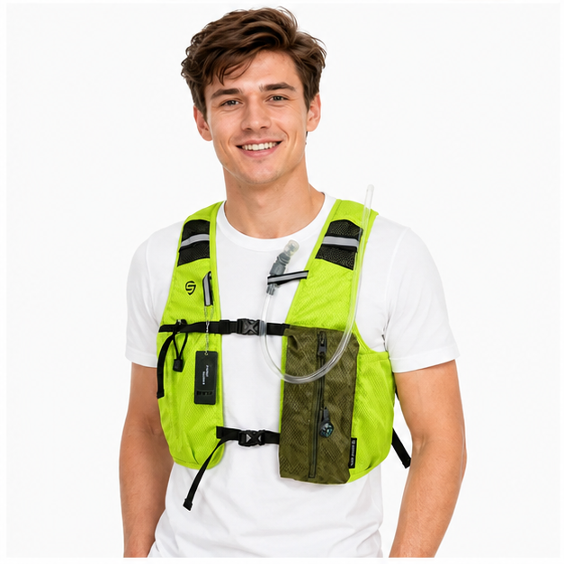 Neon Green 3-Ice-Pack Cooling Hydration Vest Backpack