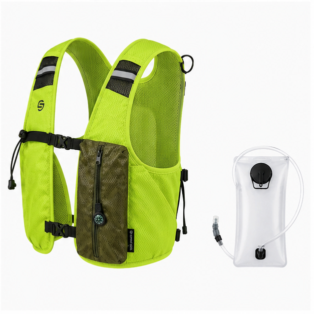 Neon Green 3-Ice-Pack Cooling Hydration Vest Backpack
