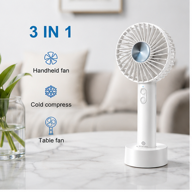 Portable refrigeration handheld fan, using high-speed 3600 rpm brushless motor