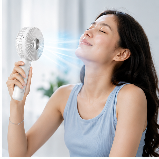 Portable refrigeration handheld fan, using high-speed 3600 rpm brushless motor