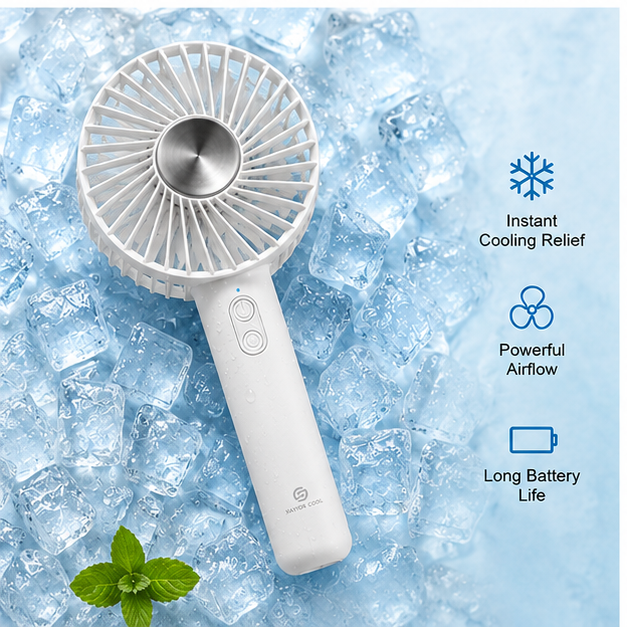Portable refrigeration handheld fan, using high-speed 3600 rpm brushless motor